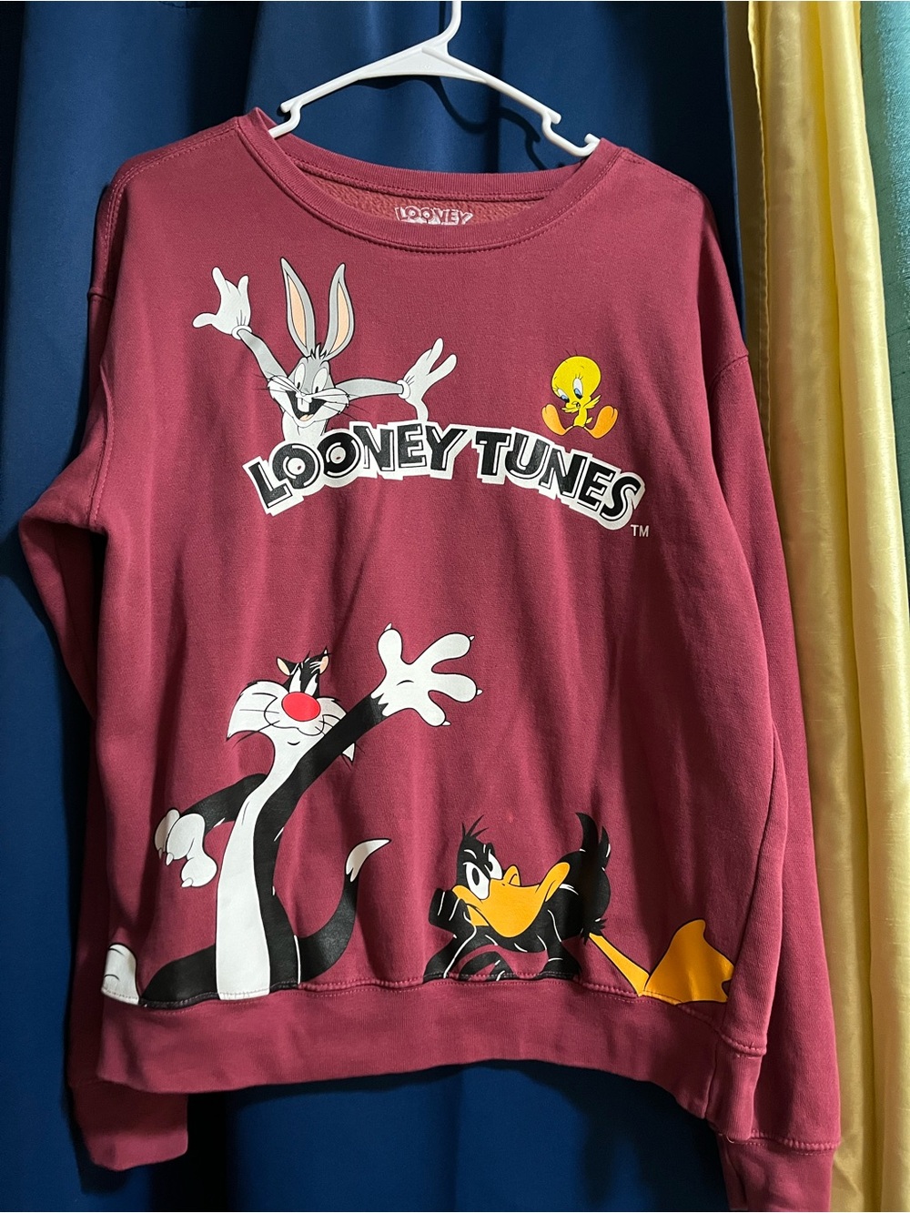 Maroon Looney Tunes Pullover Sweatshirt